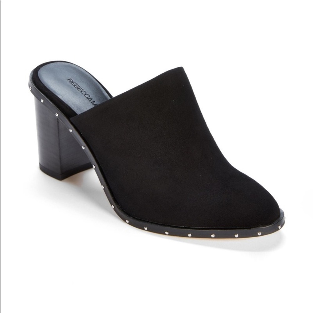 rebecca minkoff black leather mule heeled gayln